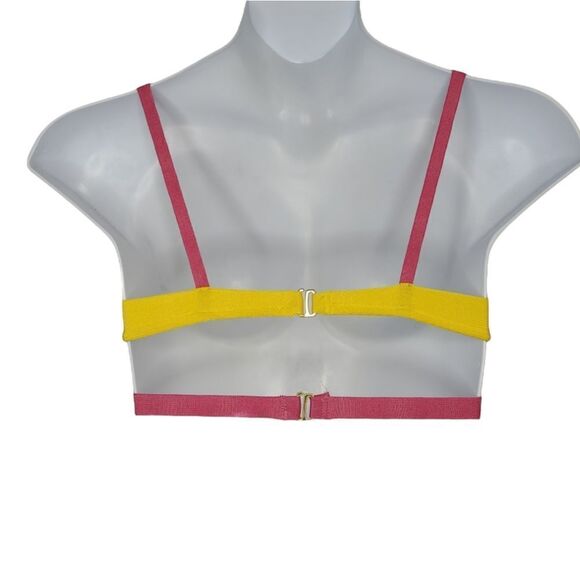 COLOR BLOCK bright strappy bandage bikini top only M/L - Picture 3 of 7